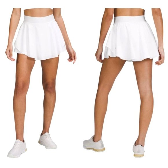 lululemon athletica Skirts Lululemon White Court Rival High Rise Tennis Skirt Skort Size 8